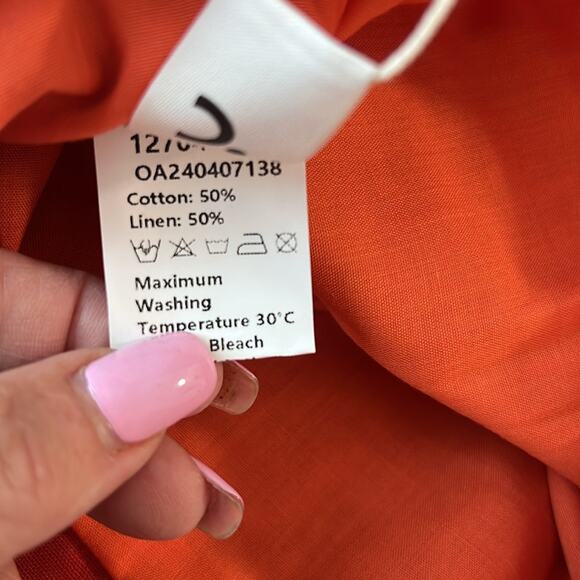 NWT REVOLVE & COTTON LINEN lovers COMMENSE red shift mini dress L - Picture 8 of 13